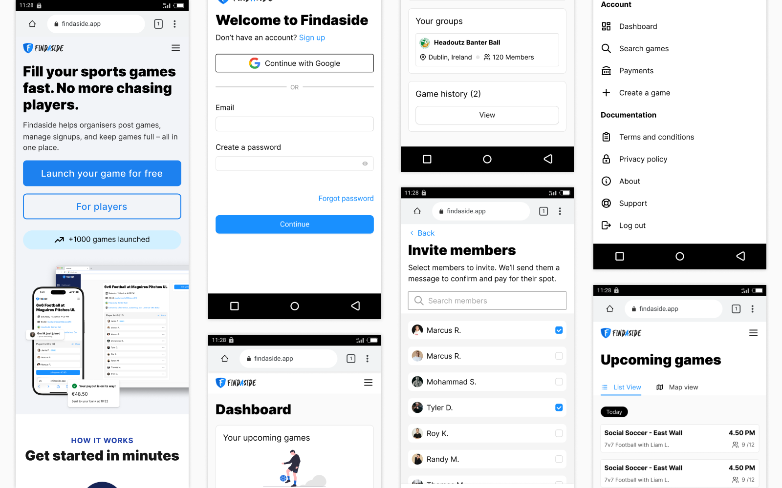 Visual design screens